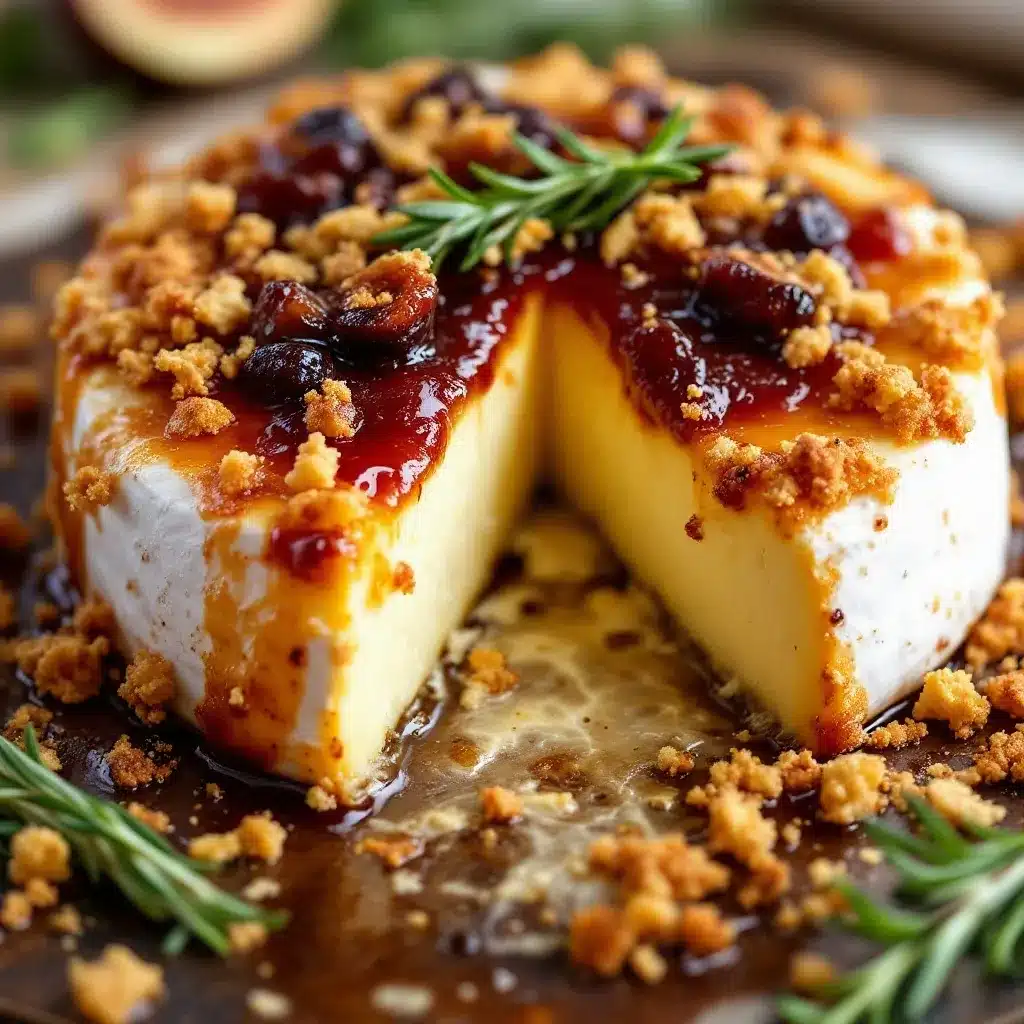creamy baked brie with fig jam and rosemary preparation steps