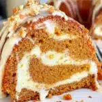 creamy cream cheese swirl pumpkin bundt cake - featured image