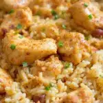 creamy crockpot chicken and rice - featured image