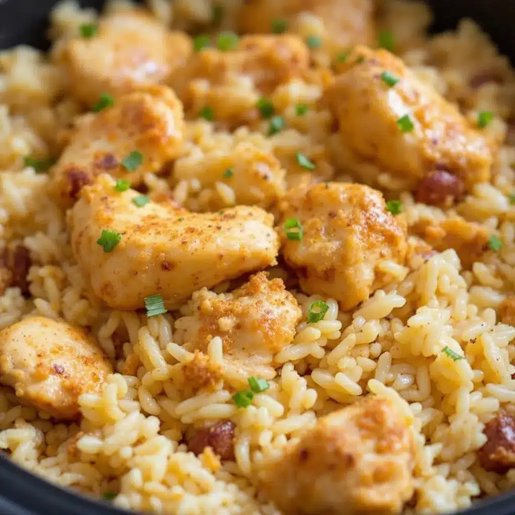 creamy crockpot chicken and rice preparation steps