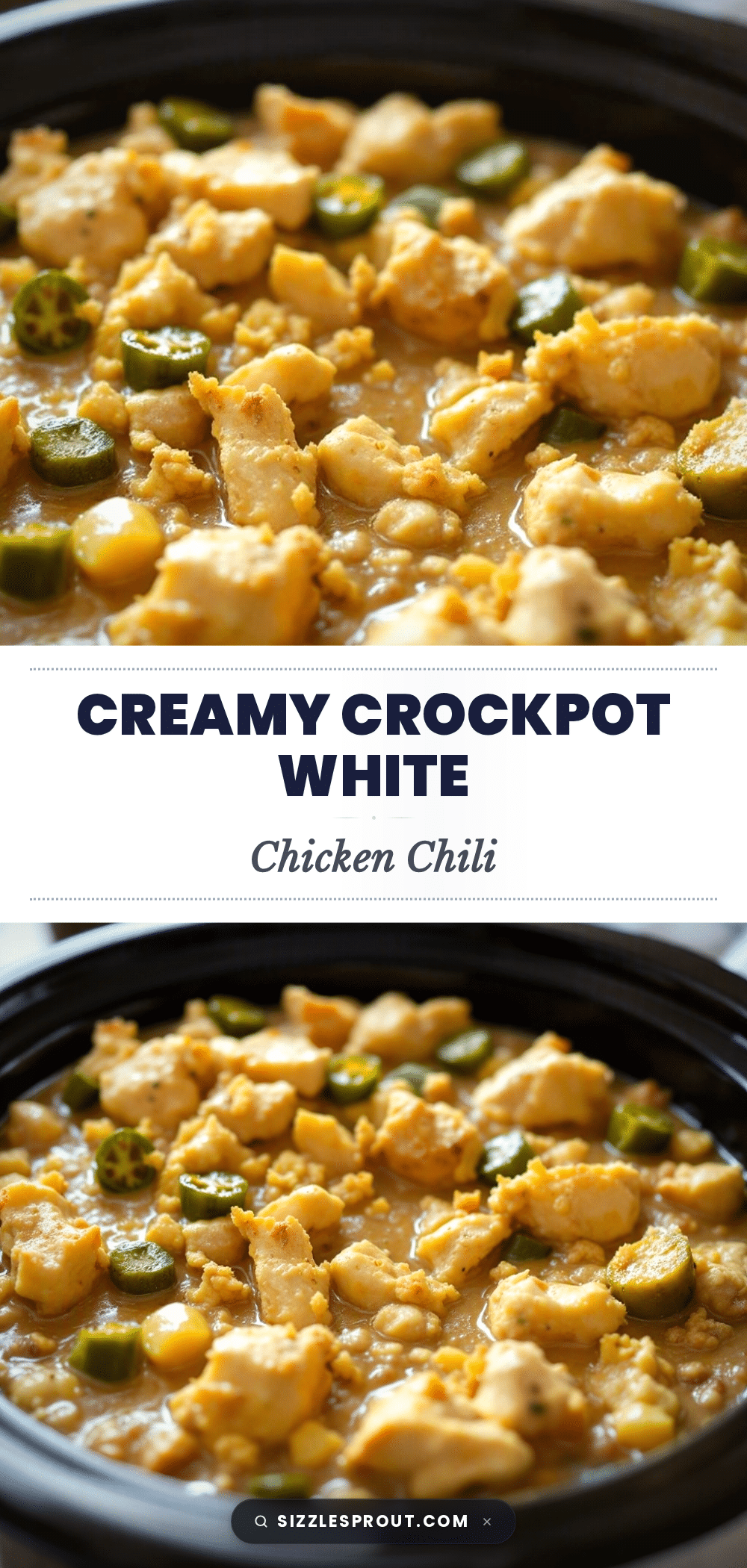 creamy crockpot white chicken chili with roasted poblano recipe