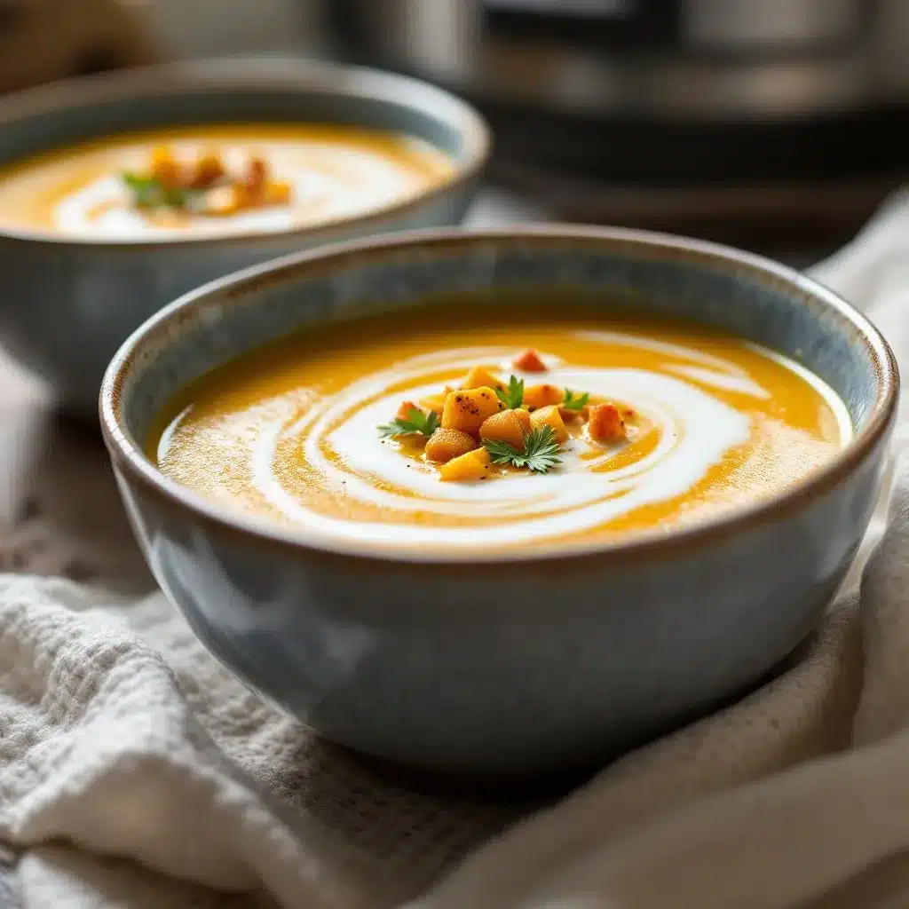 creamy curried acorn squash soup preparation steps