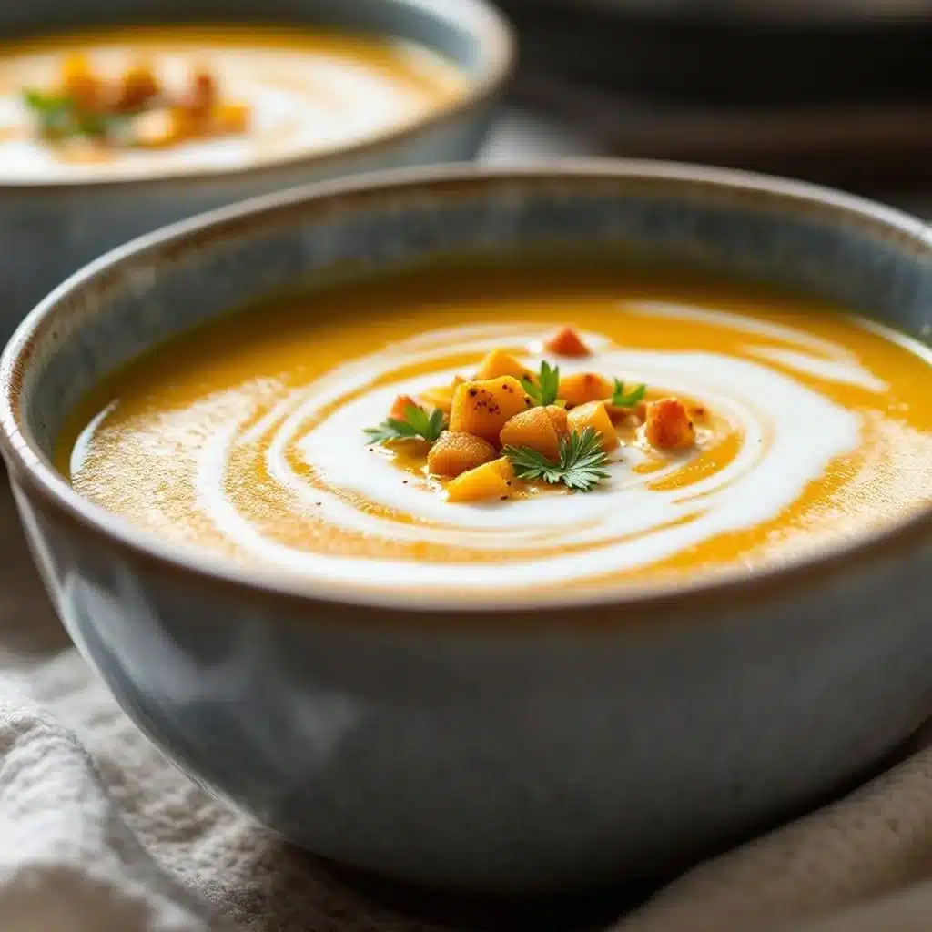 creamy curried acorn squash soup - featured image
