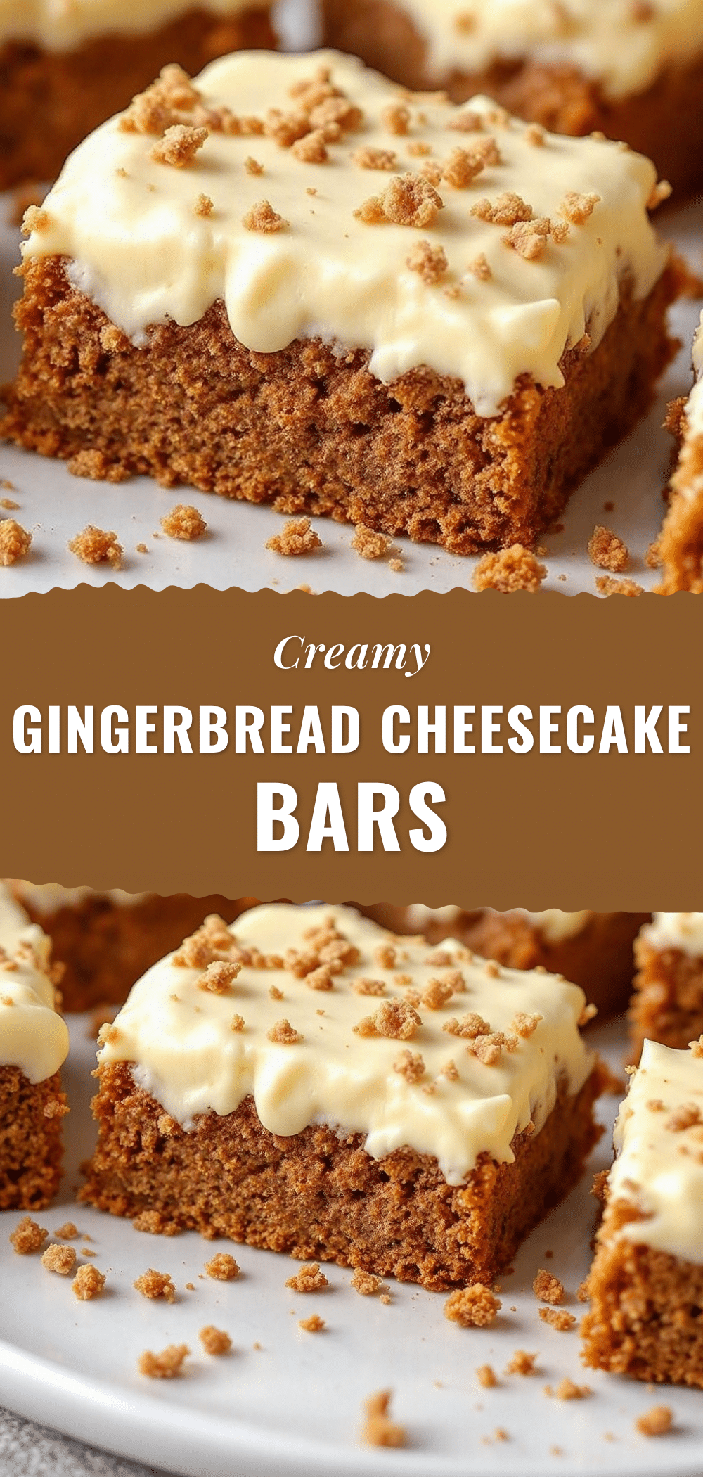 creamy gingerbread cheesecake bars recipe