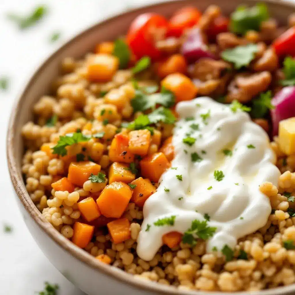 creamy high-protein Greek yogurt meal prep bowl preparation steps