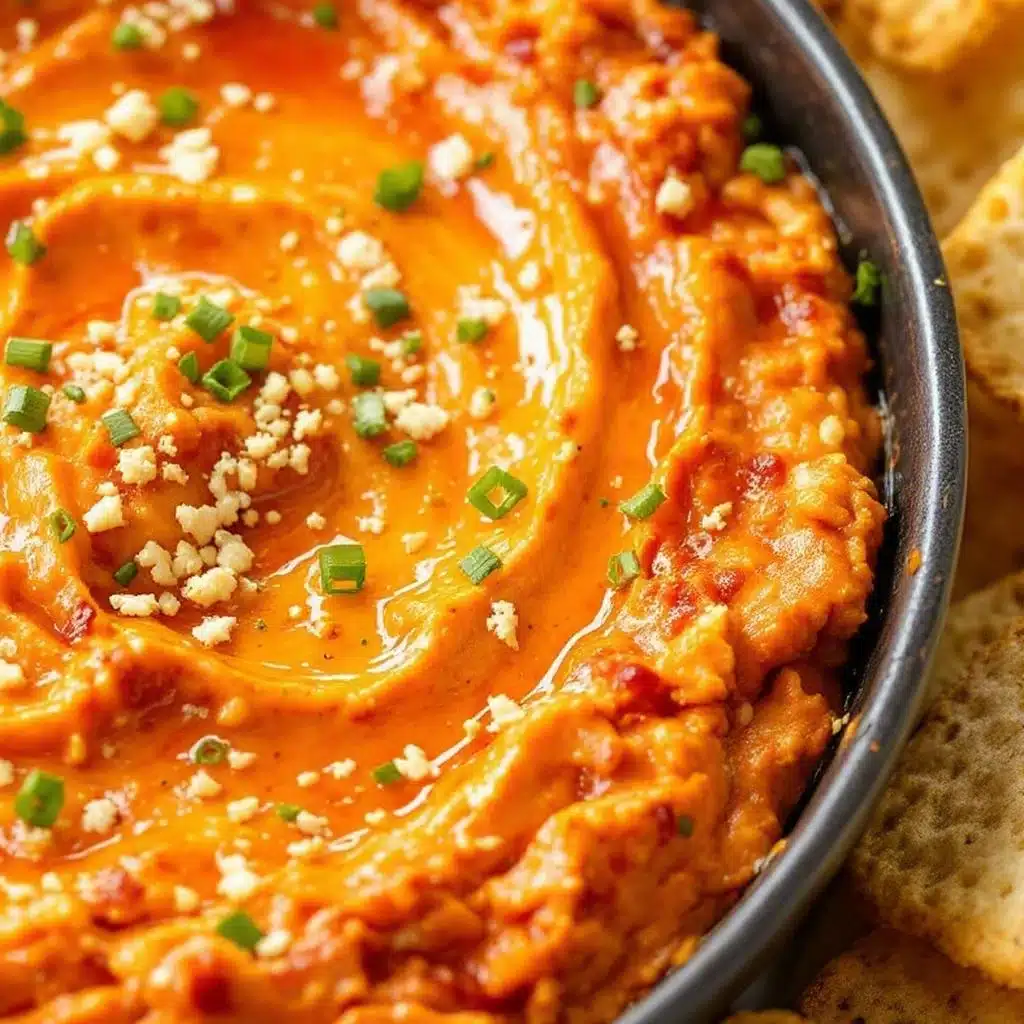 creamy hot honey buffalo chicken dip - featured image