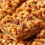 creamy maple bourbon pecan pie bars - featured image