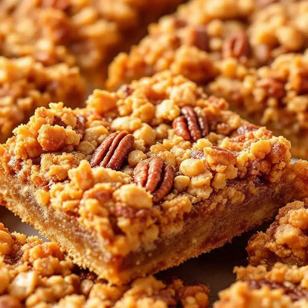 creamy maple bourbon pecan pie bars - featured image