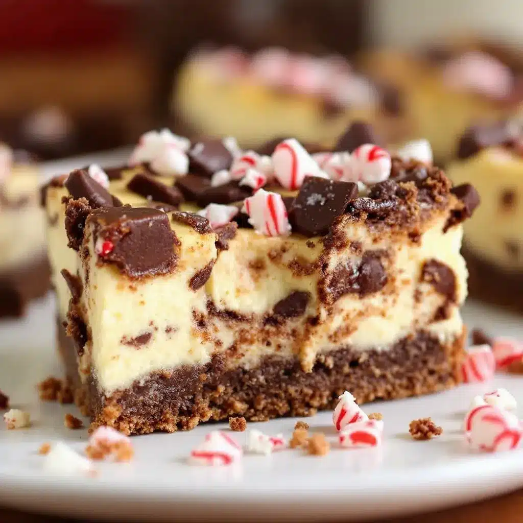 creamy peppermint bark cheesecake bars preparation steps