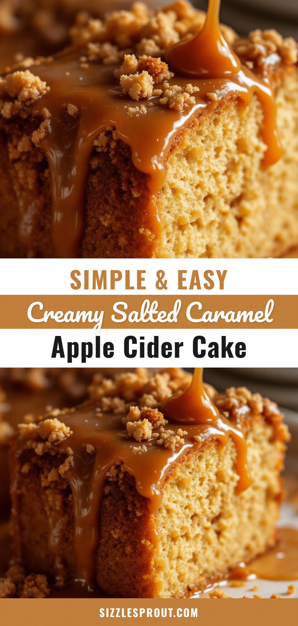 creamy salted caramel apple cider cake recipe
