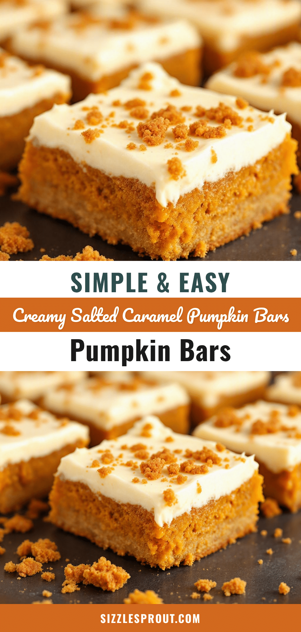 creamy salted caramel pumpkin bars recipe