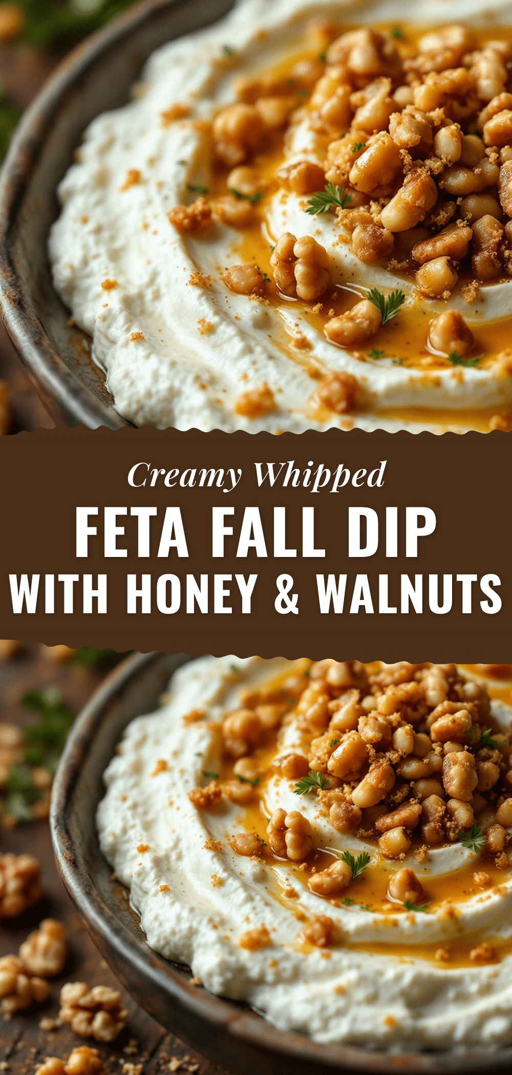 creamy whipped feta fall dip with honey recipe
