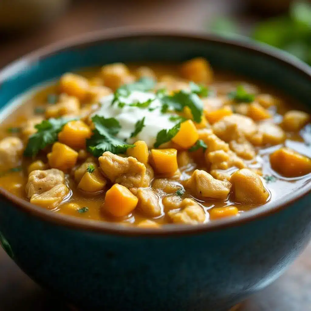 creamy white chicken chili with roasted poblano - featured image