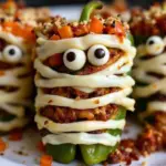 creepy mummy stuffed peppers - featured image