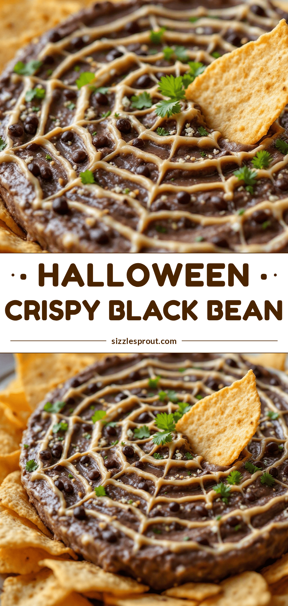crispy black bean spiderweb dip recipe