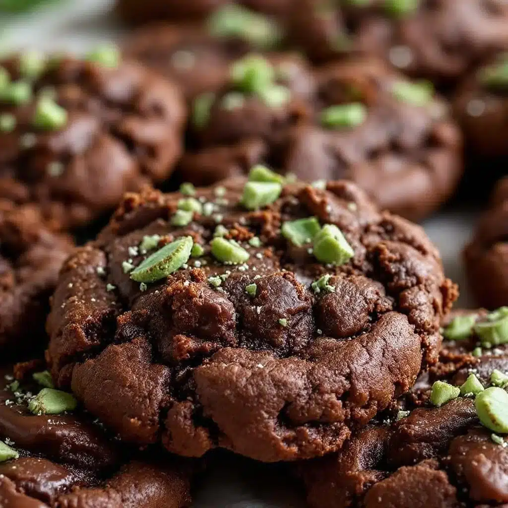 crispy chocolate mint thanksgiving cookies - featured image