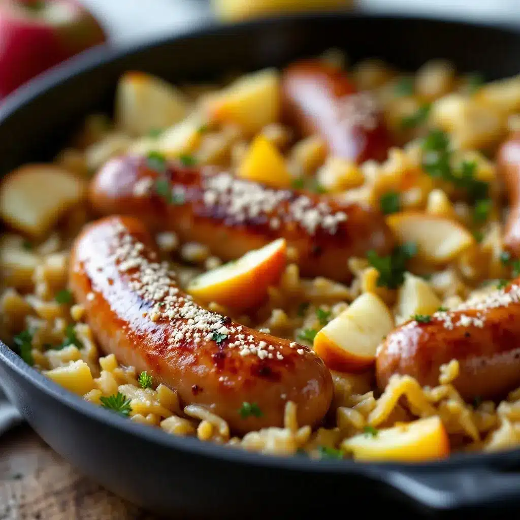 crispy german bratwurst skillet preparation steps