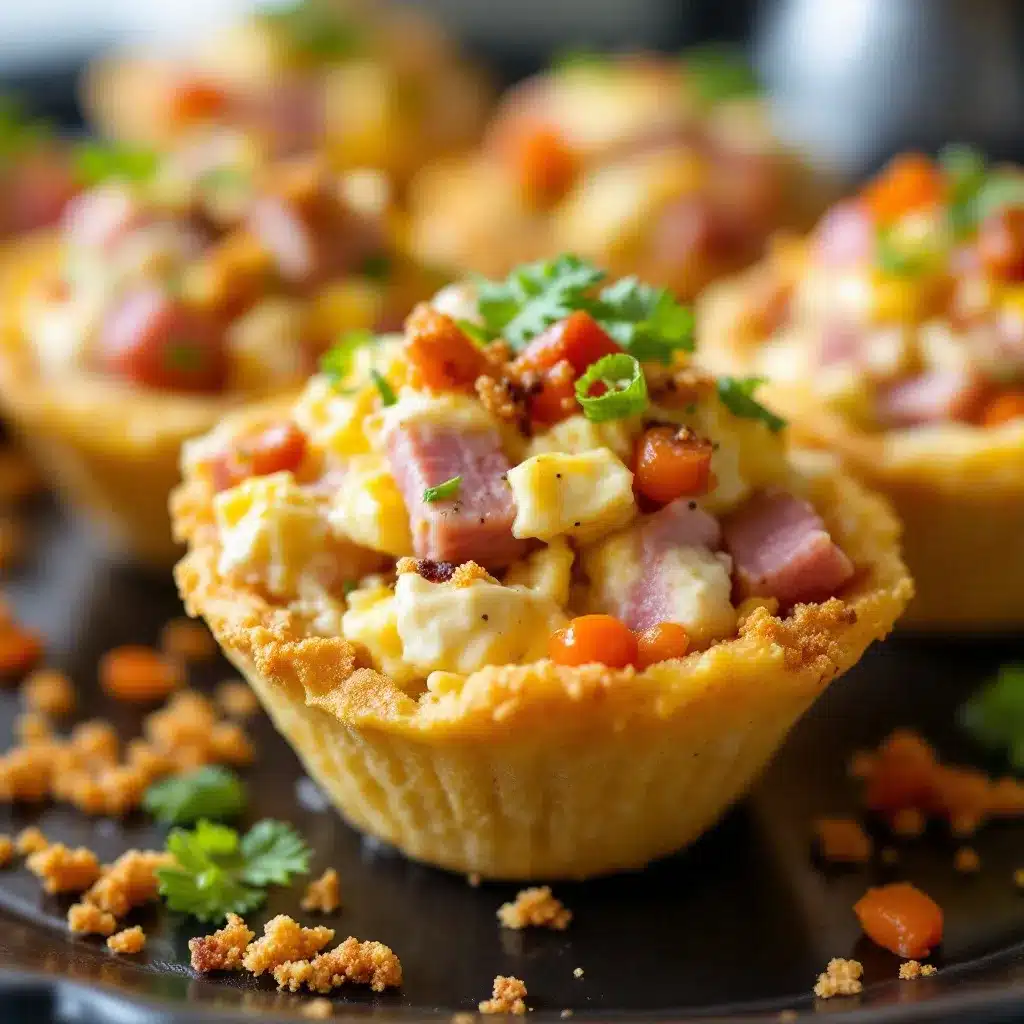 Crispy Halloween Deviled Ham Salad Cups preparation steps