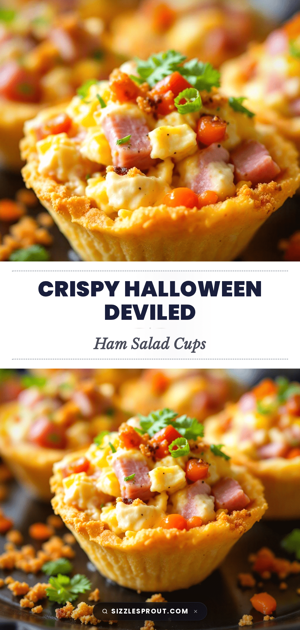 Crispy Halloween Deviled Ham Salad Cups recipe