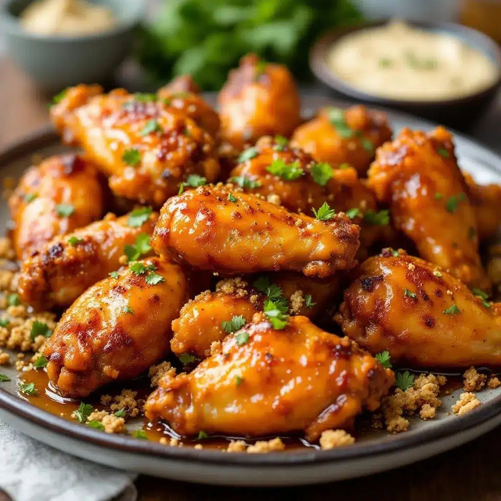 crispy honey garlic baked chicken wings preparation steps