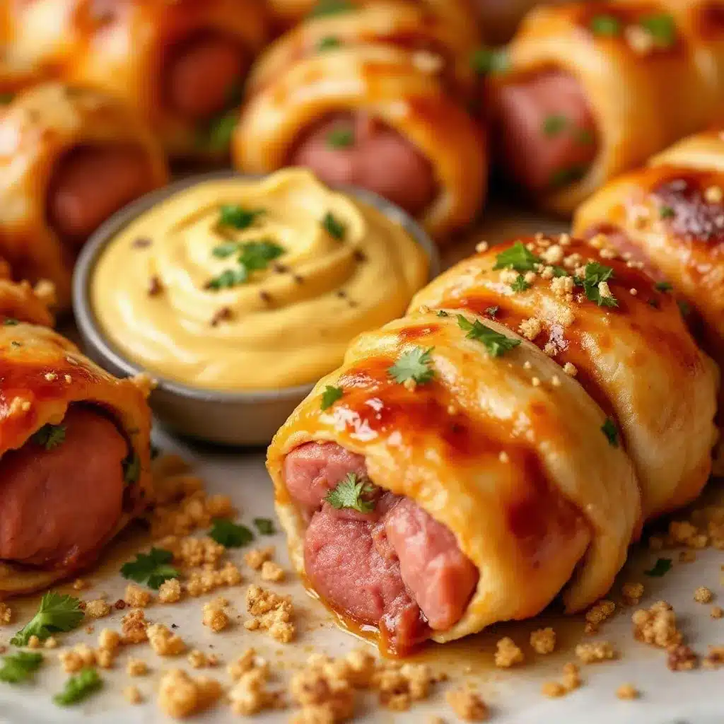 crispy mummy pigs in a blanket preparation steps