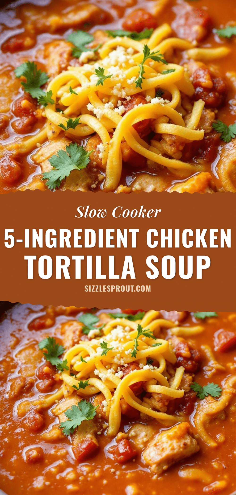 easy 5-ingredient slow cooker chicken tortilla soup recipe