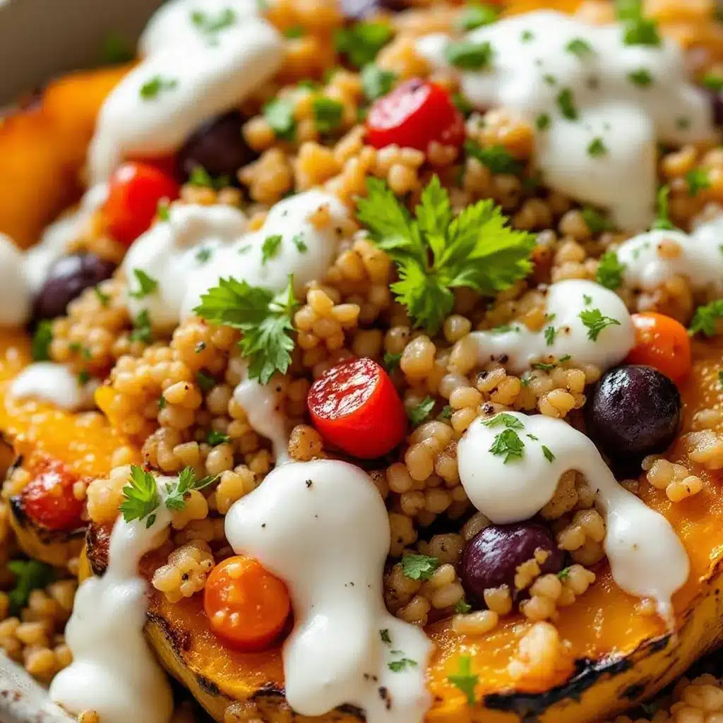 easy brown sugar roasted acorn squash halves - featured image