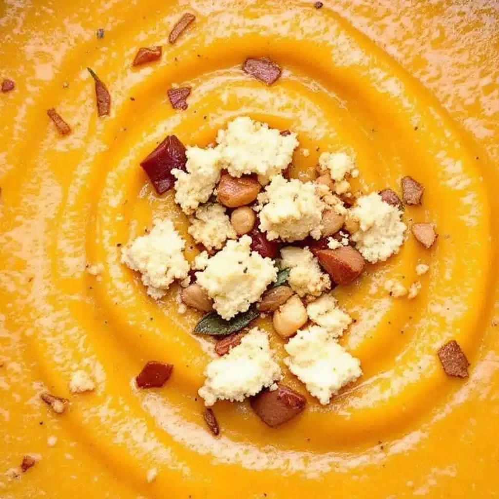 easy crockpot butternut squash soup with sage - featured image