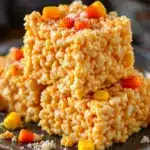 Easy Halloween Rice Krispie Treats with Candy Corn - featured image