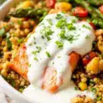 easy lemon herb salmon and asparagus - featured image
