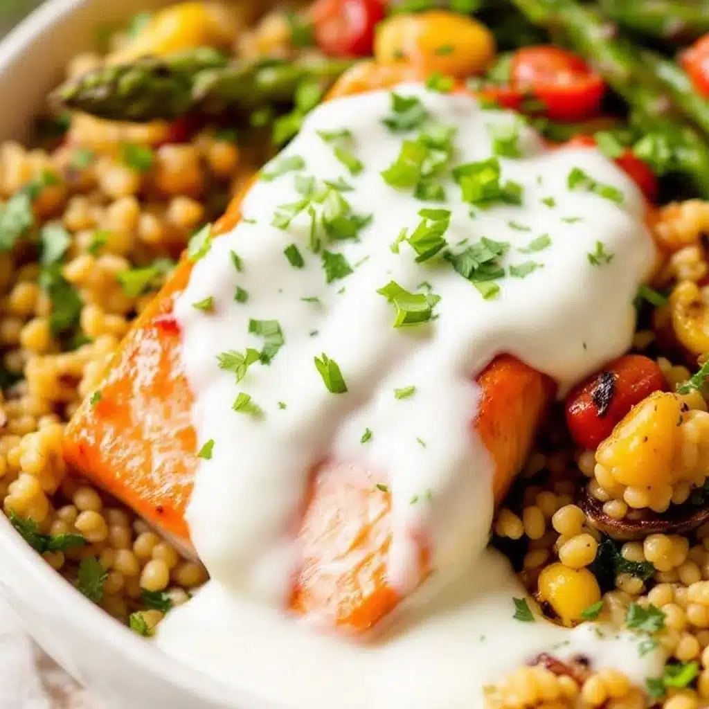 easy lemon herb salmon and asparagus - featured image