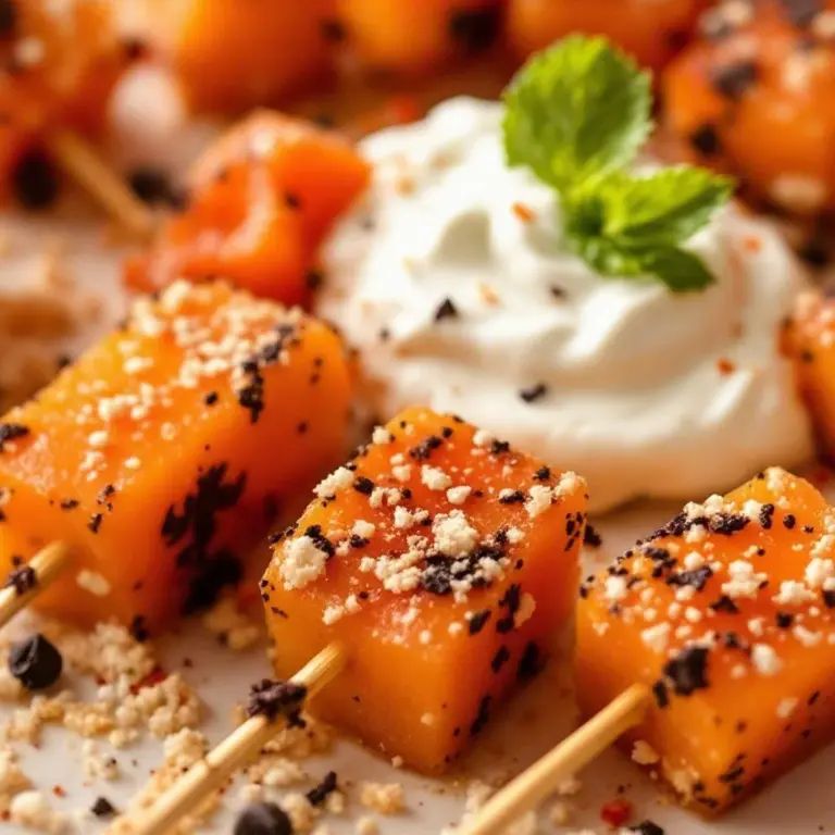 Easy Orange Halloween Fruit Skewers - featured image