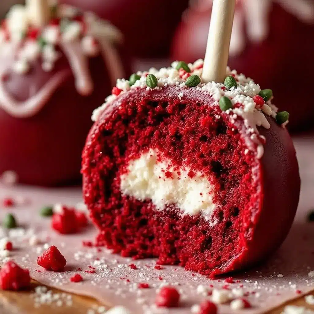 Festive Red Velvet Christmas Cake Pops - featured image