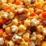 Halloween candy corn popcorn mix - featured image