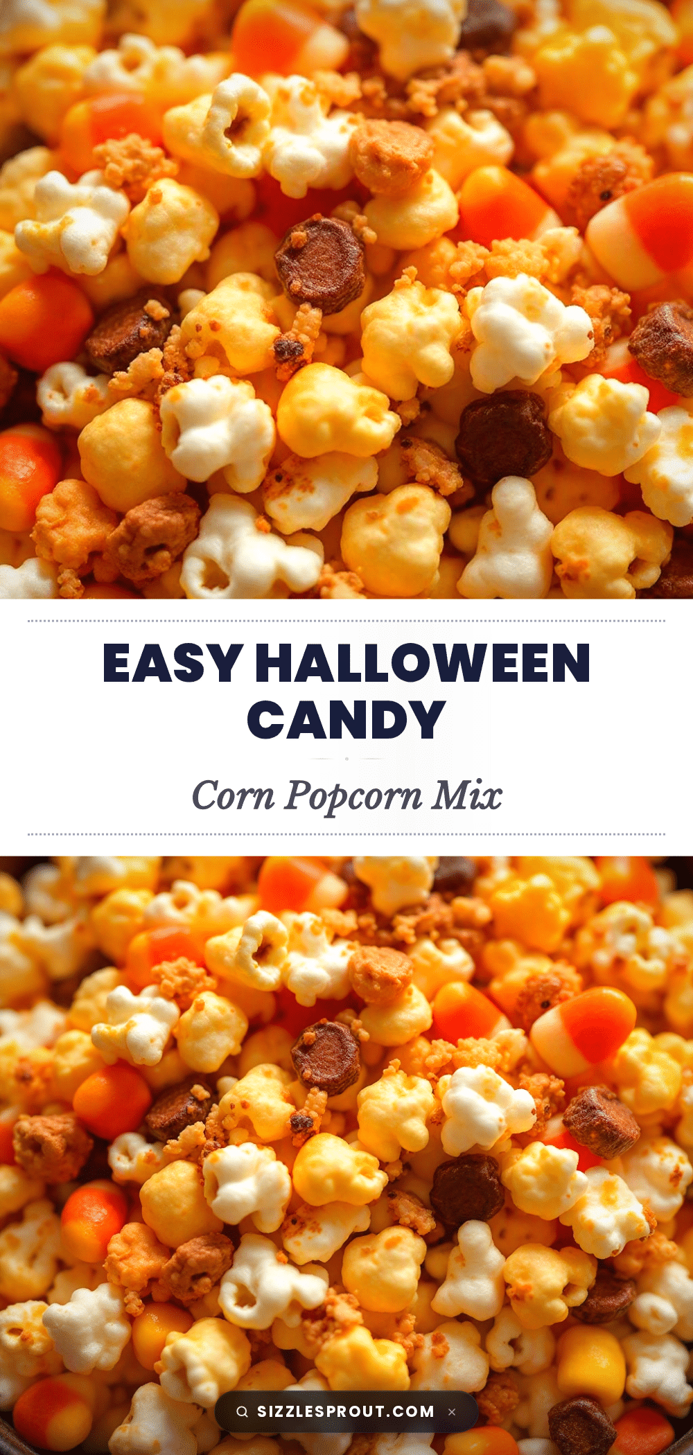 Halloween candy corn popcorn mix recipe