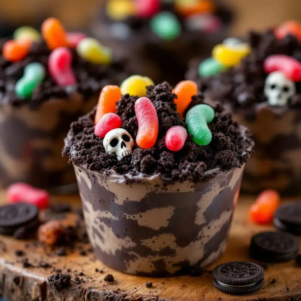 halloween dirt cups preparation steps