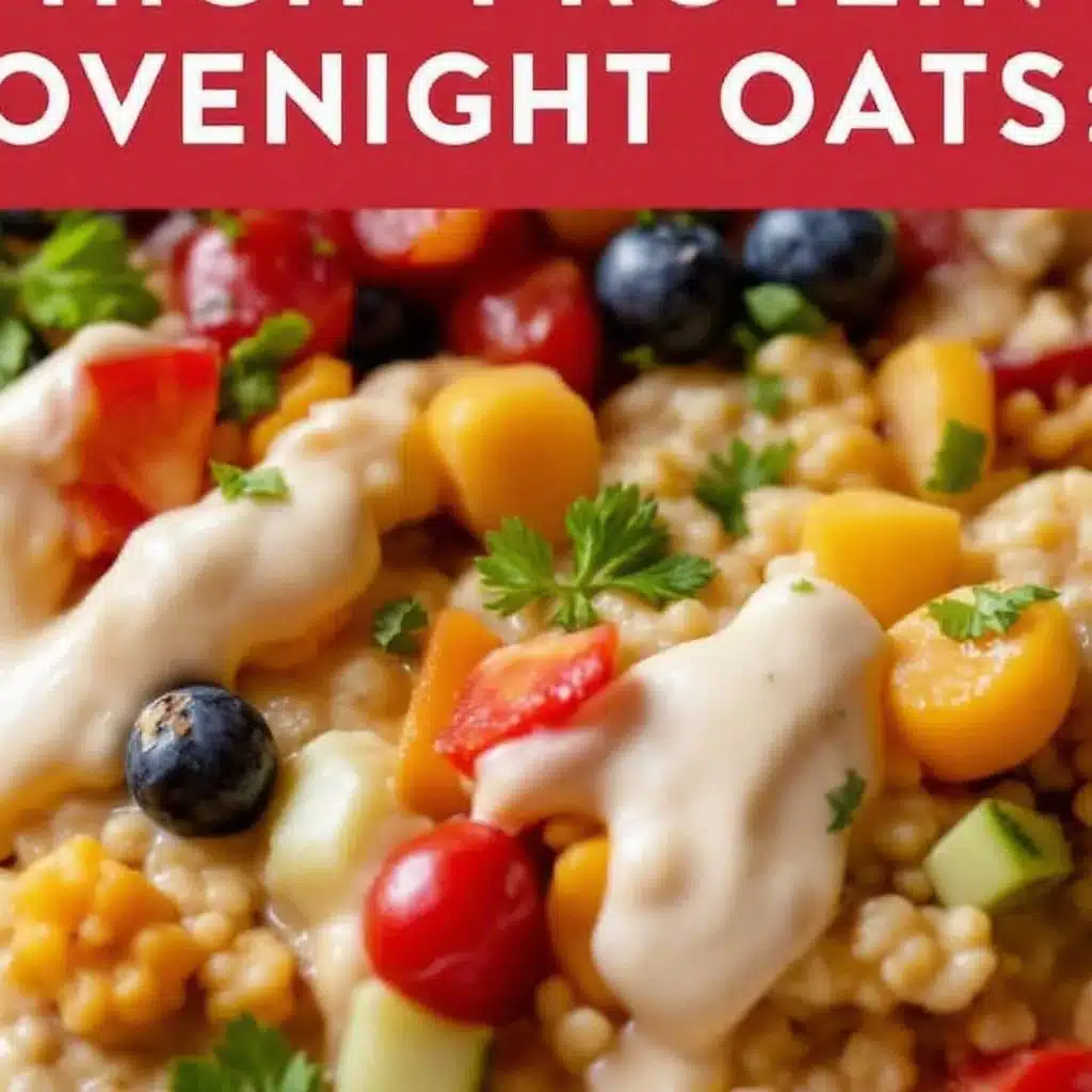 high-protein peanut butter overnight oats - featured image