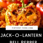 Jack-O-Lantern stuffed bell peppers - featured image