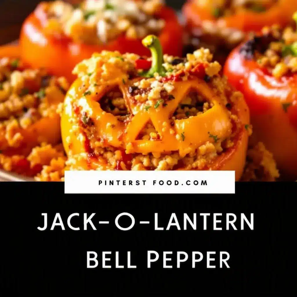 Jack-O-Lantern stuffed bell peppers preparation steps