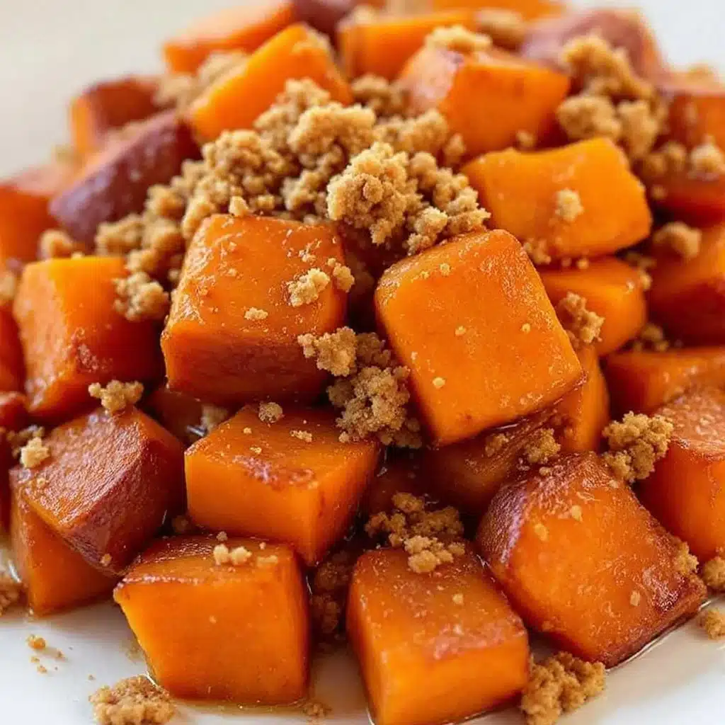 maple brown sugar candied sweet potatoes - featured image