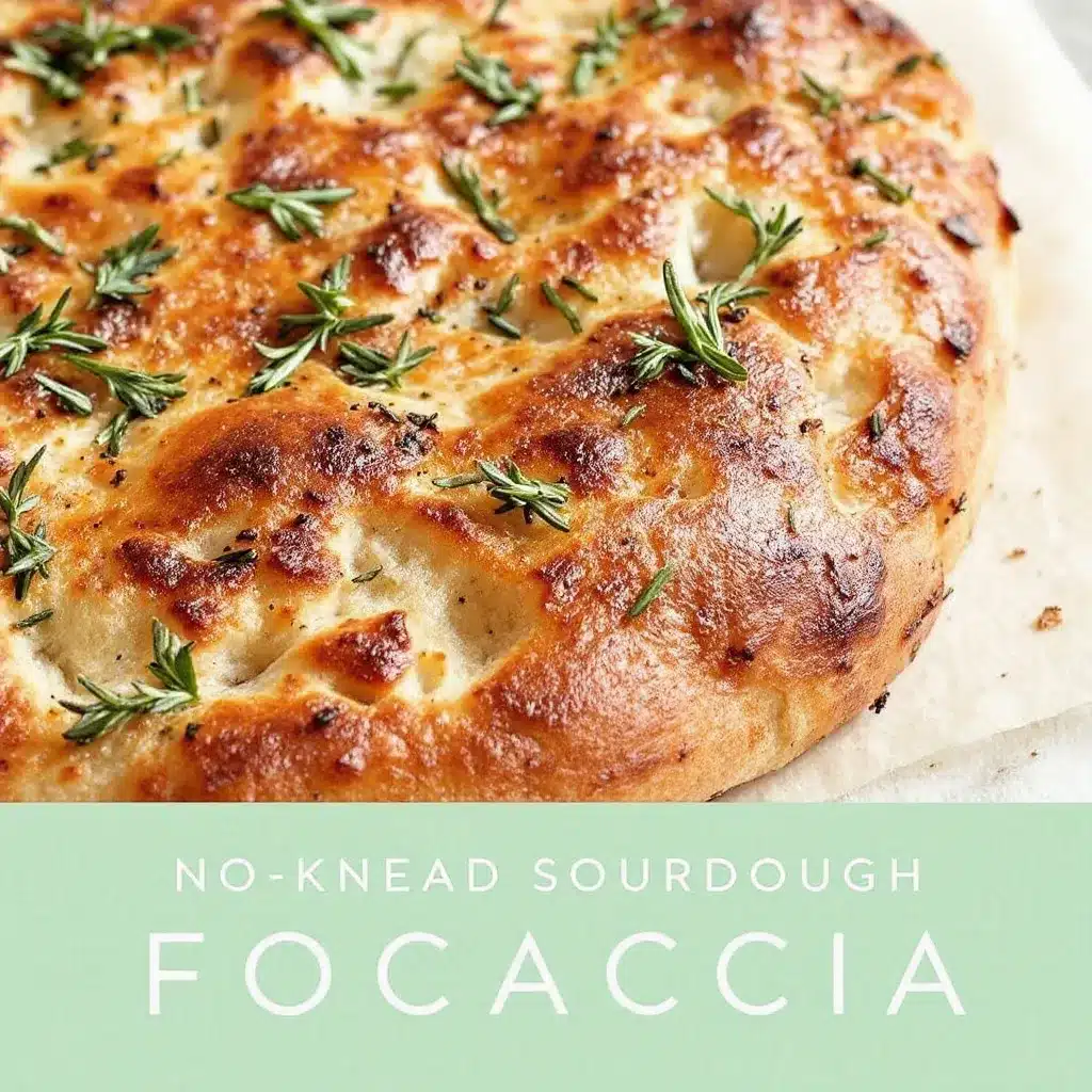 no-knead sourdough focaccia preparation steps