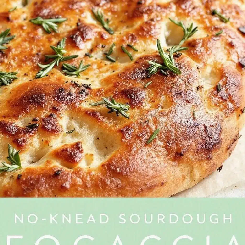 no-knead sourdough focaccia - featured image