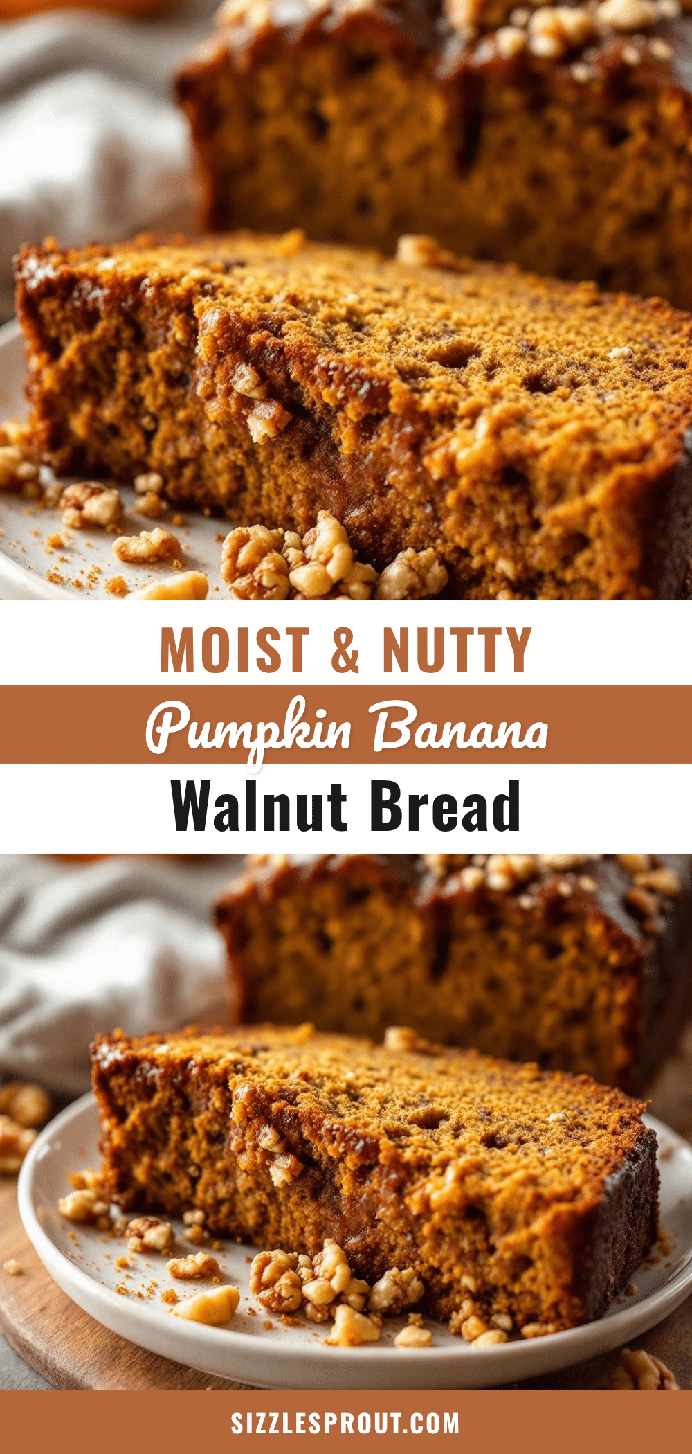 pumpkin banana walnut bread recipe