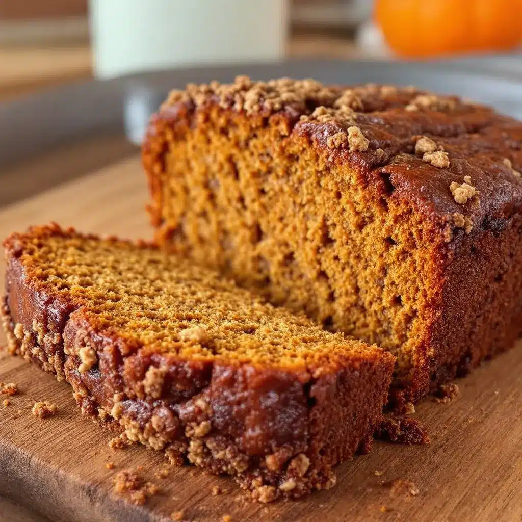 pumpkin bread with cinnamon streusel preparation steps