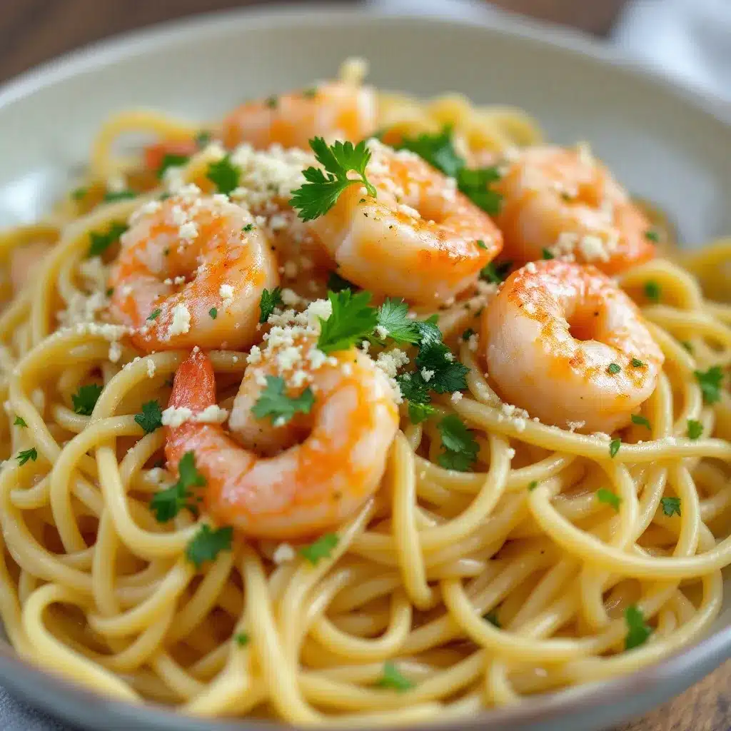 quick garlic butter shrimp pasta preparation steps