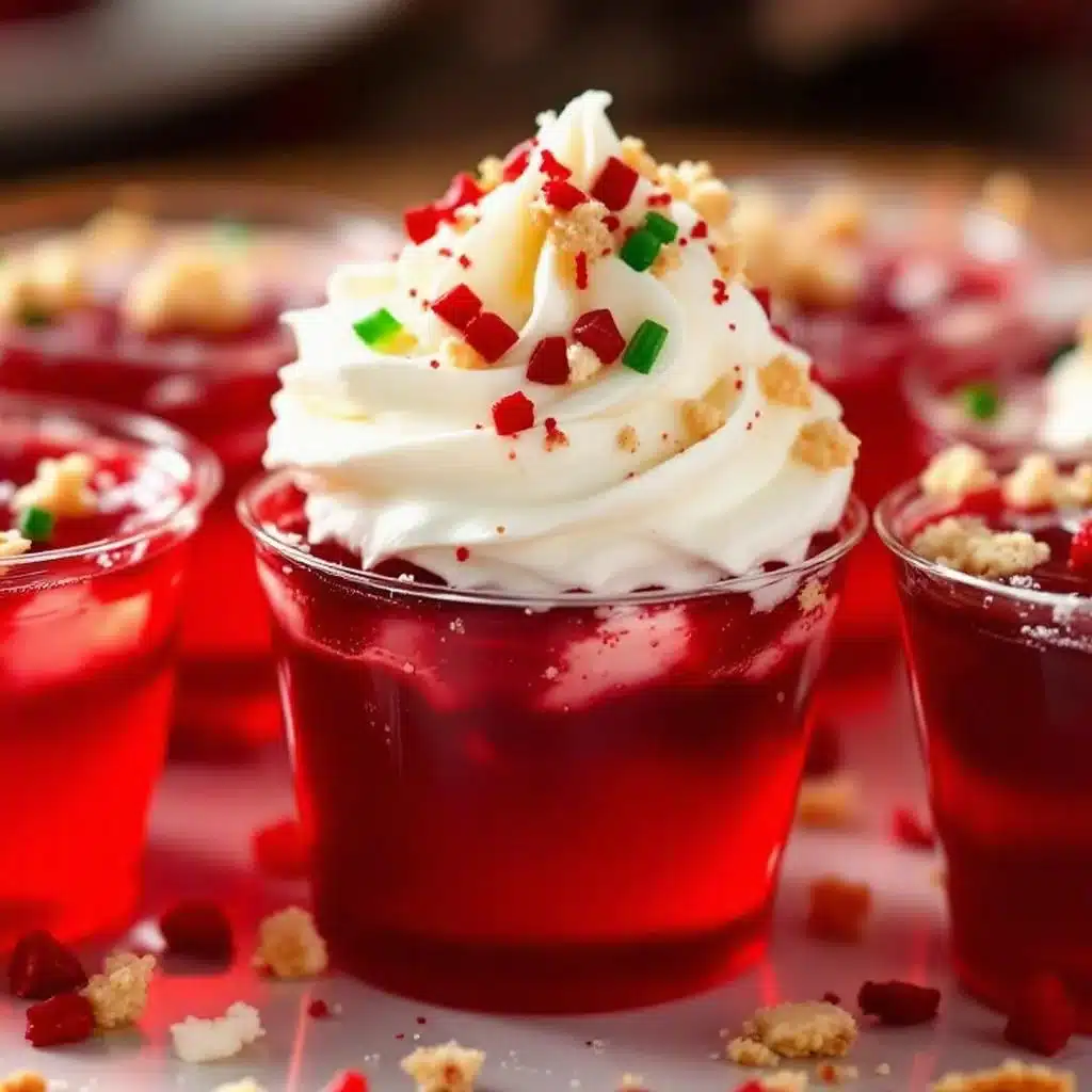 red velvet jello shots - featured image