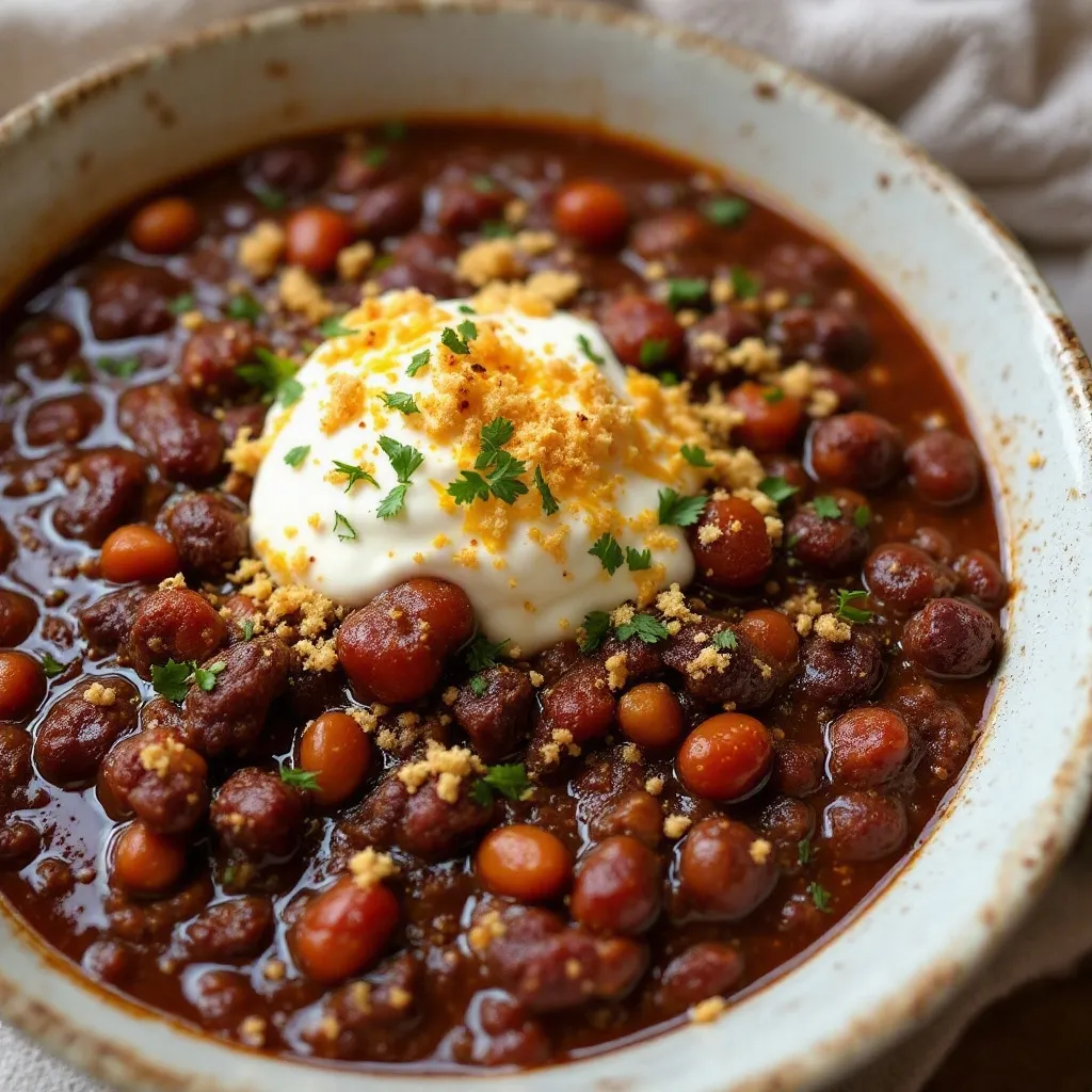 rich no-bean beef chili with dark chocolate preparation steps