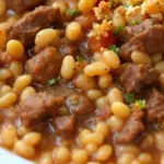 slow cooker beef and barley stew - featured image