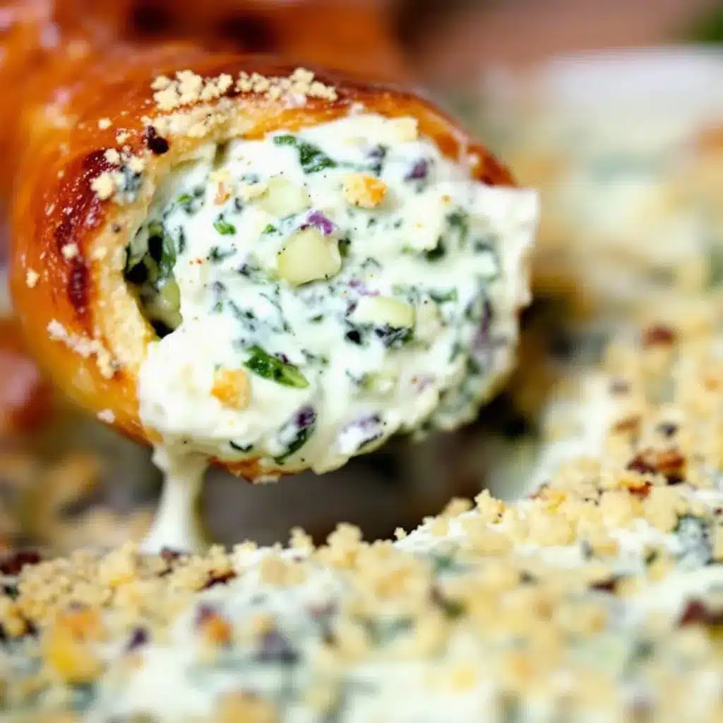spinach artichoke pretzel twists preparation steps