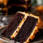 spooky black velvet cake - featured image